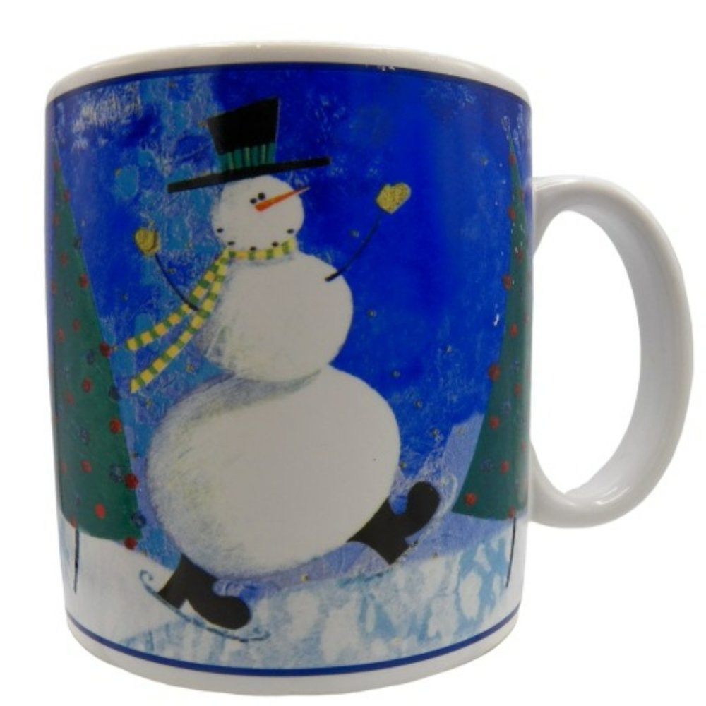 Snowman Coffee Mug Oneida Snow Pals Susan Zulauf Designs Christmas Tree Winter